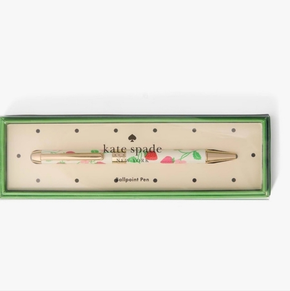 🔹️ Kate Spade🔹️ LIMITED EDITION Strawberry Twist  black ink Pen - Picture 1 of 2